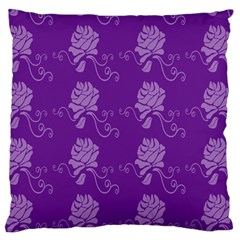 Purple Flower Rose Sunflower Large Flano Cushion Case (two Sides) by Mariart