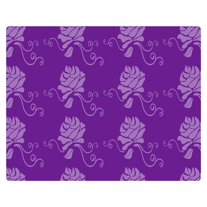 Purple Flower Rose Sunflower Double Sided Flano Blanket (Medium) 