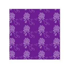 Purple Flower Rose Sunflower Small Satin Scarf (square) by Mariart