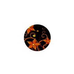 Star Leaf Orange Gold Red Black Flower Floral 1  Mini Magnets by Mariart