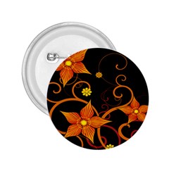 Star Leaf Orange Gold Red Black Flower Floral 2 25  Buttons by Mariart