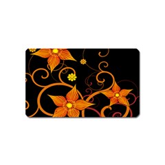 Star Leaf Orange Gold Red Black Flower Floral Magnet (name Card) by Mariart