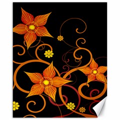 Star Leaf Orange Gold Red Black Flower Floral Canvas 16  X 20   by Mariart