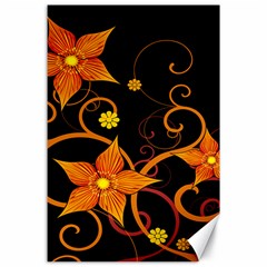 Star Leaf Orange Gold Red Black Flower Floral Canvas 24  X 36  by Mariart