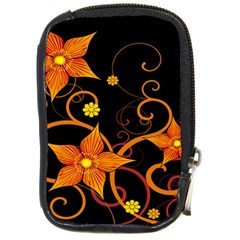 Star Leaf Orange Gold Red Black Flower Floral Compact Camera Cases by Mariart