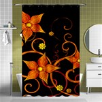 Star Leaf Orange Gold Red Black Flower Floral Shower Curtain 48  x 72  (Small)  Curtain(48  X 72 ) - 42.18 x64.8  Curtain(48  X 72 )