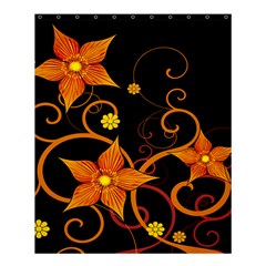 Star Leaf Orange Gold Red Black Flower Floral Shower Curtain 60  X 72  (medium)  by Mariart