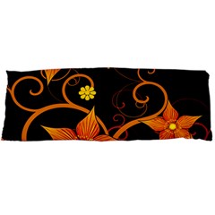 Star Leaf Orange Gold Red Black Flower Floral Body Pillow Case Dakimakura (two Sides) by Mariart