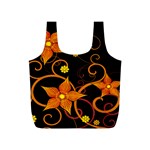 Star Leaf Orange Gold Red Black Flower Floral Full Print Recycle Bags (S)  Front