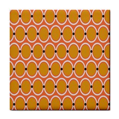 Orange Circle Polka Tile Coasters by Mariart