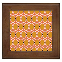 Orange Circle Polka Framed Tiles