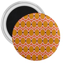 Orange Circle Polka 3  Magnets