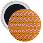 Orange Circle Polka 3  Magnets Front