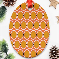 Orange Circle Polka Ornament (Oval)