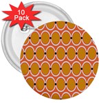 Orange Circle Polka 3  Buttons (10 pack)  Front