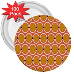 Orange Circle Polka 3  Buttons (100 pack)  Front