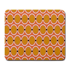 Orange Circle Polka Large Mousepads by Mariart