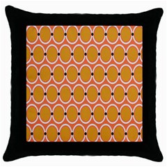 Orange Circle Polka Throw Pillow Case (Black)