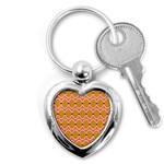 Orange Circle Polka Key Chains (Heart)  Front