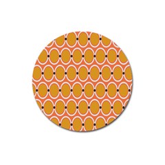 Orange Circle Polka Magnet 3  (Round)