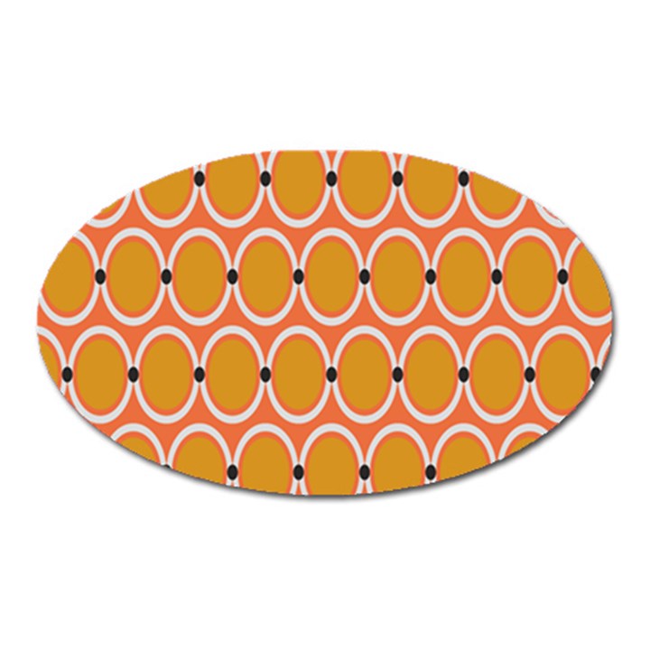 Orange Circle Polka Oval Magnet