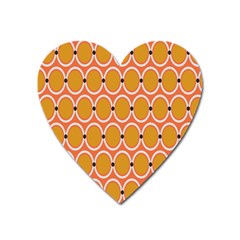 Orange Circle Polka Heart Magnet