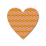 Orange Circle Polka Heart Magnet Front