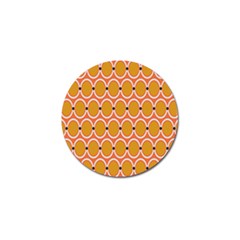 Orange Circle Polka Golf Ball Marker