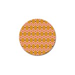 Orange Circle Polka Golf Ball Marker Front