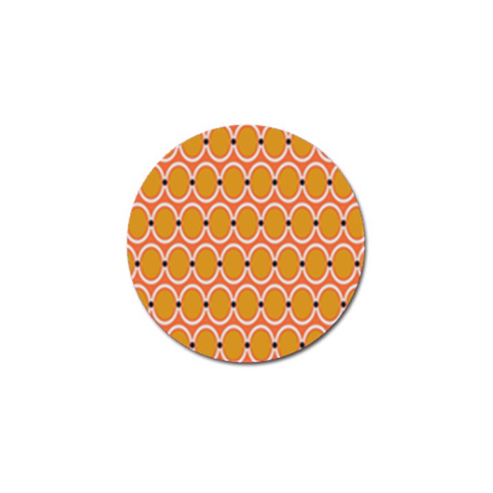 Orange Circle Polka Golf Ball Marker