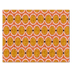 Orange Circle Polka Rectangular Jigsaw Puzzl