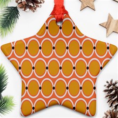 Orange Circle Polka Star Ornament (two Sides) by Mariart