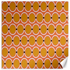 Orange Circle Polka Canvas 16  X 16   by Mariart