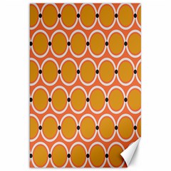 Orange Circle Polka Canvas 20  X 30   by Mariart