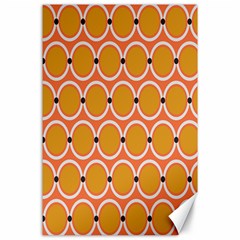 Orange Circle Polka Canvas 24  X 36  by Mariart