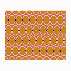 Orange Circle Polka Small Glasses Cloth (2-side) by Mariart