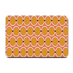 Orange Circle Polka Small Doormat  by Mariart