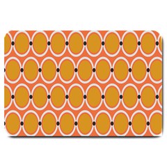 Orange Circle Polka Large Doormat  by Mariart