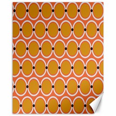 Orange Circle Polka Canvas 11  X 14   by Mariart