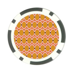 Orange Circle Polka Poker Chip Card Guard