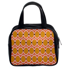 Orange Circle Polka Classic Handbags (2 Sides)