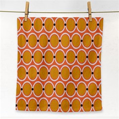 Orange Circle Polka Face Towel by Mariart