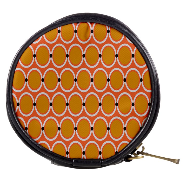 Orange Circle Polka Mini Makeup Bags