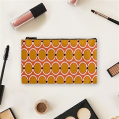 Orange Circle Polka Cosmetic Bag (Small) 