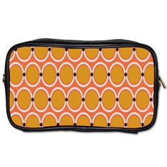 Orange Circle Polka Toiletries Bags