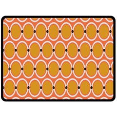 Orange Circle Polka Fleece Blanket (Large) 