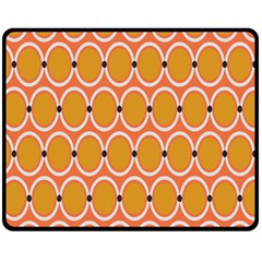 Orange Circle Polka Fleece Blanket (Medium) 