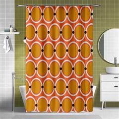 Orange Circle Polka Shower Curtain 48  x 72  (Small) 