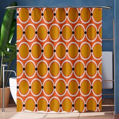 Orange Circle Polka Shower Curtain 60  x 72  (Medium) 