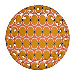 Orange Circle Polka Ornament (Round Filigree)